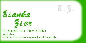 bianka zier business card